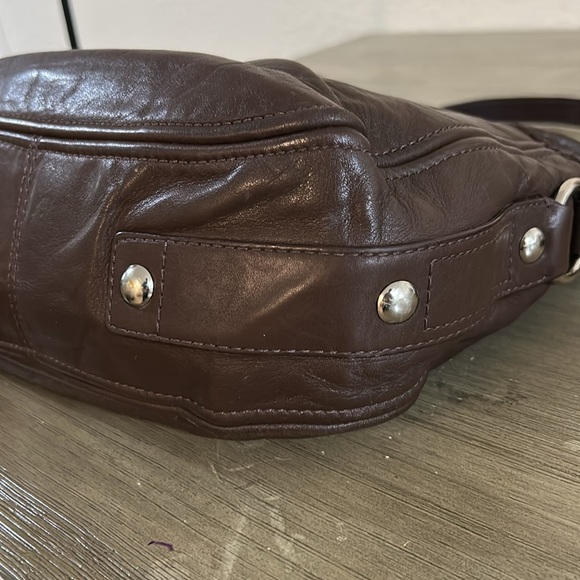 Coach Large Zoe Hobo F14707 Brown/ Silver Leather Shoulder Bag - Picture 7 of 10